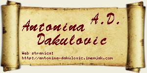 Antonina Dakulović vizit kartica